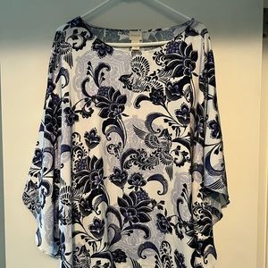 Chico’s silky poncho blouse